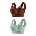 thumbnail image 1 of ylioge 2 Pack Plus Size Sports Bras for Women L-6X Wireless Push Up Bralettes Lightweight Adjustable Full Coverage Multipack Underwear Bra, 1 of 2