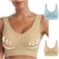 thumbnail image 1 of ylioge 2 Pack Plus Size Sports Bras for Women S-6XL Wirefree Bralettes Push Up Breathable Pullover Full Coverage Support Yoga Underwear Bra, 1 of 8