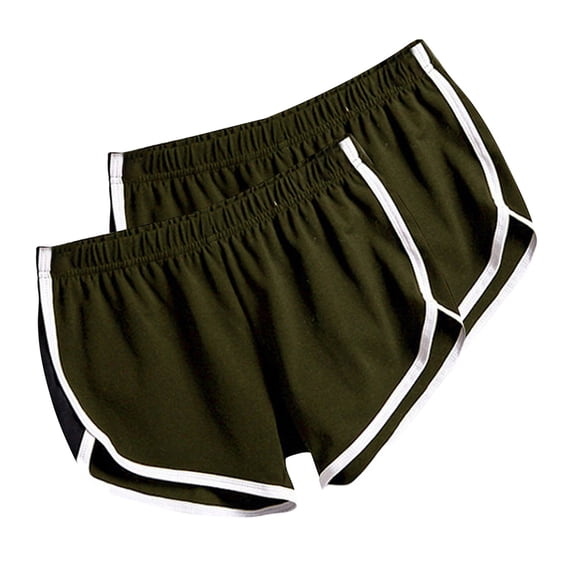 ylioge 2 Pack Running Shorts for Women Casual Elastic Waisted Solid Color Side Slit Breathable Multipack Loungewear Athletic Workout Yoga Short