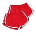 thumbnail image 1 of ylioge 2 Pack Running Shorts for Women Casual Elastic Waisted Solid Color Side Slit Breathable Multipack Loungewear Athletic Workout Yoga Short, 1 of 2