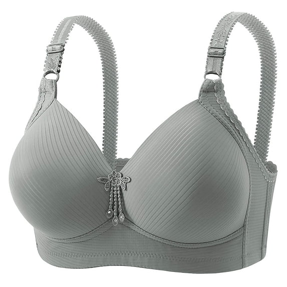 ylioge 2X-5X Plus Size Bras for Women No Underwire Large Bust Push Up Bralettes Womens Lightweight Solid Color Full-Coverage Everyday Underwear Bra
