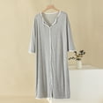 thumbnail image 1 of ylioge 3 4 Sleeve Nightgowns for Women Plus Size V Neck Sleepshirts Ladies Casual Solid Color Soft Modal Pullover Loungewear Dresses, 1 of 4