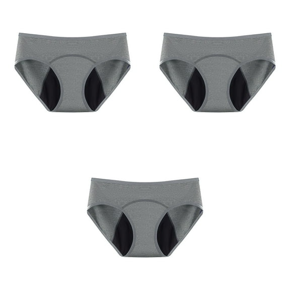 ylioge 3 Pack Period Underwear for Women Plus Size XS-5XL Low Rise Cotton Briefs Breathable High-Cut Leakproof Reusable Menstrual Panties