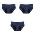 thumbnail image 1 of ylioge 3 Pack Period Underwear for Women Plus Size XS-5XL Low Rise Cotton Briefs Breathable High-Cut Leakproof Reusable Menstrual Panties, 1 of 3