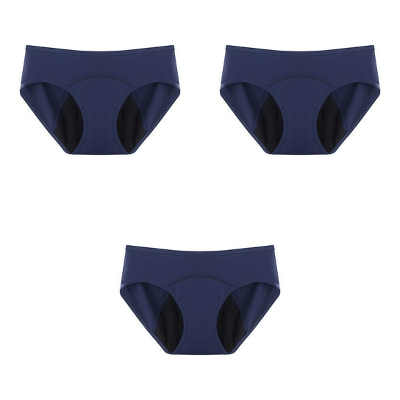 ylioge 3 Pack Period Underwear for Women Plus Size XS-5XL Low Rise Cotton Briefs Breathable High-Cut Leakproof Reusable Menstrual Panties
