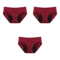 thumbnail image 1 of ylioge 3 Pack Period Underwear for Women Plus Size XS-5XL Low Rise Cotton Briefs Breathable High-Cut Leakproof Reusable Menstrual Panties, 1 of 5