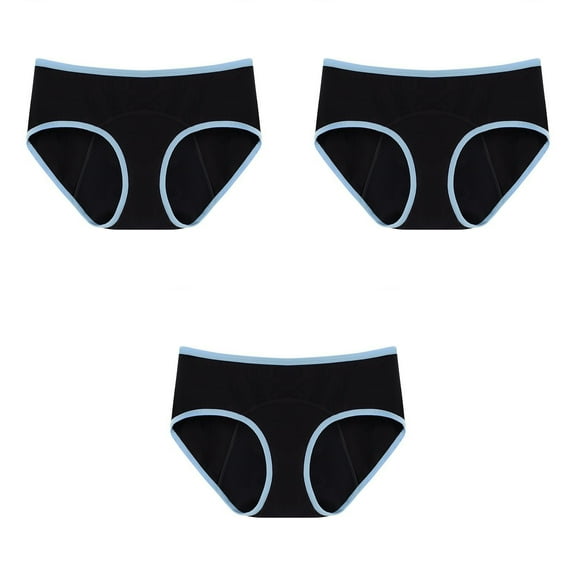 ylioge 3 Pack Period Underwear for Women Plus Size XS-5XL Low Rise Cotton Briefs Breathable High-Cut Leakproof Reusable Menstrual Panties
