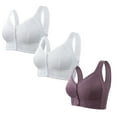 thumbnail image 1 of ylioge 3 Pack Plus Size Womens Front Closure Bras S-5XL No Underwire Bralettes Multipack Push Up Full Coverage Basic Lifting Underwear Bra, 1 of 2