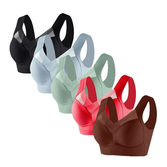 ylioge 3 Pack Sports Bras for Women L-6XL Plus Size Lightweight Wireless Bralettes Pullover Push Up Multipack Support Athletic Underwear Bra