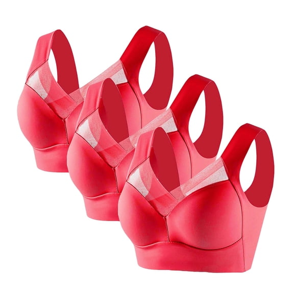 ylioge 3 Pack Sports Bras for Women No Underwire Plus Size L-6X Bralettes Lightweight Multipack Breathable Push Up Athletic Workout Underwear Bra