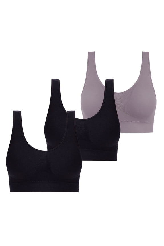 3 Pack Sports Bras for Women Plus Size S-6X Push Up Wirefree Bralettes Lightweight Breathable Multipack Support Yoga Underwear Bra