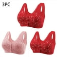 thumbnail image 1 of ylioge 3 Pack Womens Front Closure Bras Plus Size M-7X Wireless Push Up Full-Coverage Underwear Comfortable Multipack Support Bralettes, 1 of 6
