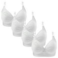thumbnail image 1 of ylioge 4 Pack Bras for Women XS-4X Plus Size Wireless Underwear Push Up Bra Casual Multipack Breathable Support Lifting Nylon Bralettes, 1 of 7