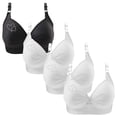 thumbnail image 1 of ylioge 4 Pack Bras for Women XS-4X Plus Size Wireless Underwear Push Up Bra Casual Multipack Breathable Support Lifting Nylon Bralettes, 1 of 7