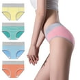 thumbnail image 1 of ylioge 4 Pack Plus Size Underwear for Women M-5XL Full Coverage Cotton Panties High Waisted Multipack Breathable Butt Lifting Briefs, 1 of 6