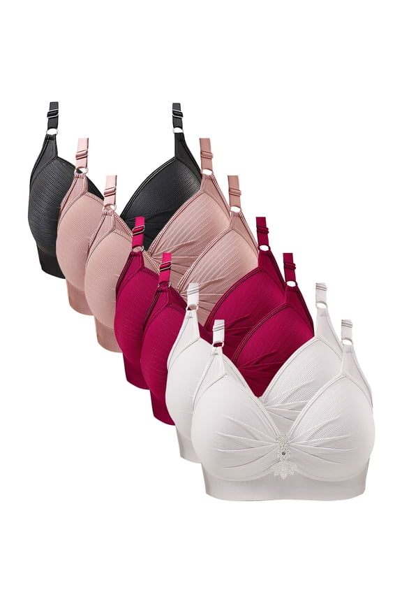 7 Pack Plus Size Bras for Women S-5XL Wireless Push Up Bralettes Multipack Comfort Full Coverage Support Lifting Underwear Bra
