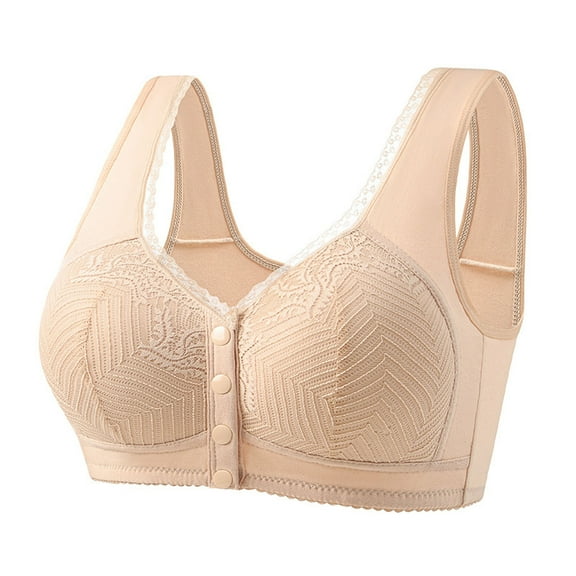 ylioge 2025 Front Closure Bras Plus Size S-4X Push Up Bralettes No Underwire Breathable Full-Coverage Loungewear Underwear Bra