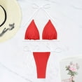 thumbnail image 1 of ylioge 2025 Summer Bikini Sets for Women 2 Piece Bathing Suits Trendy Color-Block G-String Thongs Hawaiian Beach Bikinis Swimsuits, 1 of 6