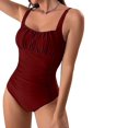 thumbnail image 1 of ylioge 2025 Summer Tankini Swimsuits for Women One-Piece Bathing Suits Trendy Solid Sleeveless Full-Coverage Swimwear Tankinis, 1 of 4
