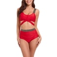 thumbnail image 1 of ylioge Bikini Sets for Women, Womens Two Piece Bikini Swimsuit Sets Casual Solid Color Hollow Out Drawstring Halter Tops Cover Bikini Dresses Holiday Beach Bathing Suits Summer, 1 of 1