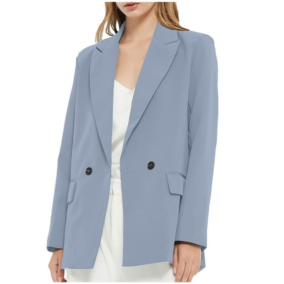 ylioge Blazers for Women Business Casual, Womens Suit Jackets Loose Long Sleeve Lapel Solid Color Open Front Button Down with Pockets Cardigans for Women Trendy Fall Saving Clearance