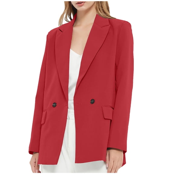 ylioge Blazers for Women Business Casual, Womens Suit Jackets Loose Long Sleeve Lapel Solid Color Open Front Button Down with Pockets Cardigans for Women Trendy Fall
