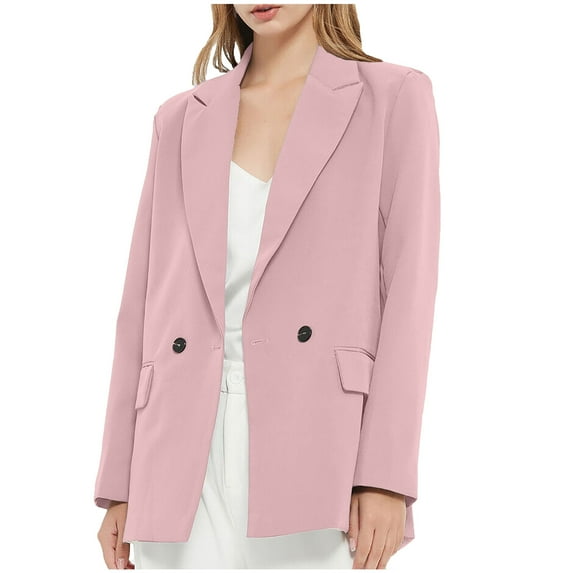 ylioge Blazers for Women Business Casual, Womens Suit Jackets Loose Long Sleeve Lapel Solid Color Open Front Button Down with Pockets Cardigans for Women Trendy Fall Saving Clearance