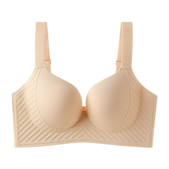 ylioge Bras for Women Plus Size M-5X Lightweight Wireless Push Up Bralettes Ladies Casual Solid Color Breathable No Show Support Underwear Bra