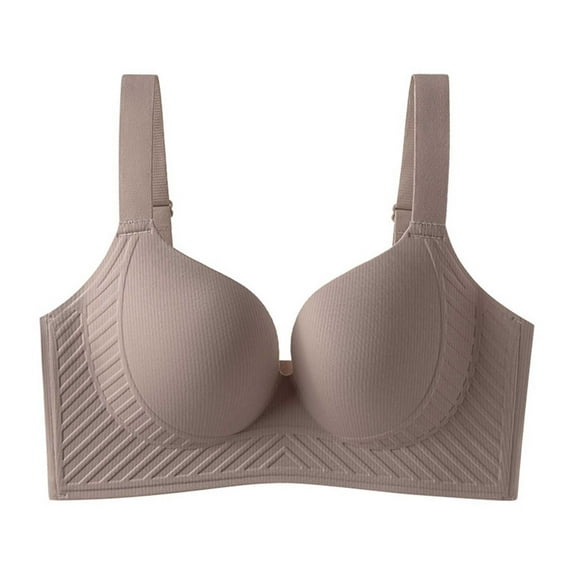 ylioge Bras for Women Plus Size M-5X Lightweight Wireless Push Up Bralettes Ladies Casual Solid Color Breathable No Show Support Underwear Bra