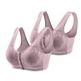 thumbnail image 1 of ylioge Cotton Bras for Women Front Closure 2 Pack Plus Size S-4X Push Up Bralettes No Underwire Breathable Full-Coverage Underwear Bra, 1 of 2