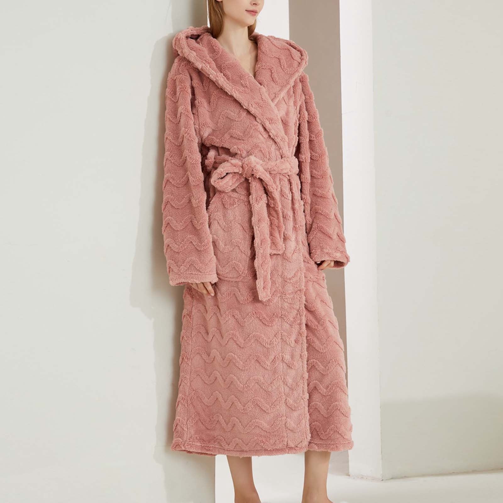 Bath Ropes Open ylioge Flannel Robes for Womens & Mens Long Sleeve Fleece Bathrobes ...