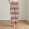 thumbnail image 1 of ylioge Fleece Pajama Pants for Men with Pockets Casual Stripe Printed Drawstring Elastic Waist Straight Leg Thermal Warm Loungewear Pajamas Pant, 1 of 7