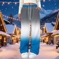 thumbnail image 1 of ylioge Fleece Pajama Pants for Women with Pockets and Drawstring Elastic Waisted Gradient Printed Straight Wide Leg Thermal Loungewear Homewear Pant, 1 of 5