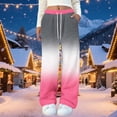 thumbnail image 1 of ylioge Fleece Pajama Pants for Women with Pockets and Drawstring Elastic Waisted Gradient Printed Straight Wide Leg Thermal Loungewear Homewear Pant, 1 of 5
