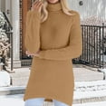 thumbnail image 1 of ylioge Fleece Sweaters for Women Plus Size S-5X Turtleneck Sweatshirts Womens Casual Solid Color Long Sleeve Pullover Knitted Thermal Sweater Tops, 1 of 7
