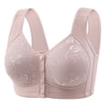 thumbnail image 1 of ylioge Front Closure Bras for Women Plus Size M-4X 2025 Push Up Bralettes No Underwire Breathable Solid Full-Coverage Underwear Bra, 1 of 6