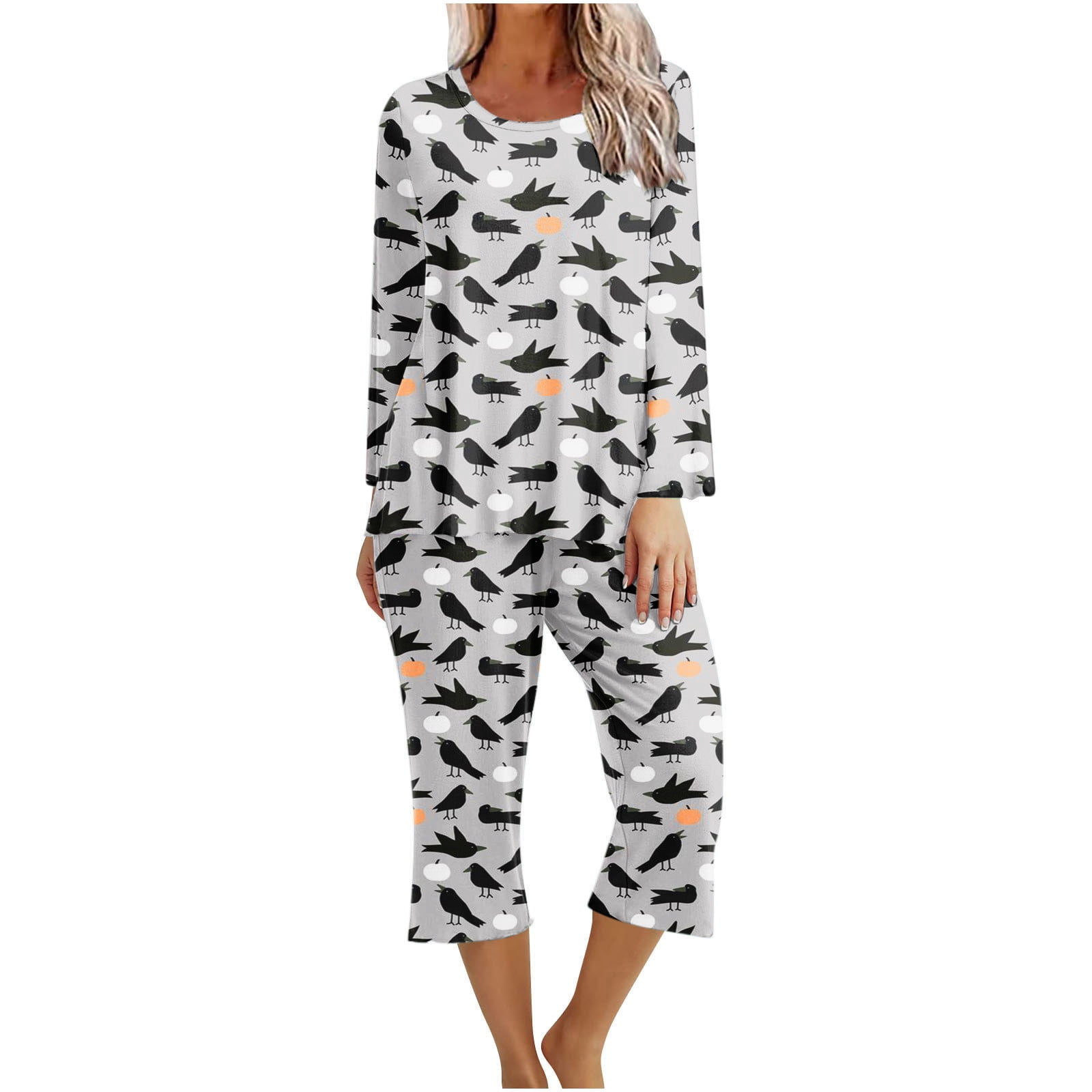 ylioge Halloween Pajamas for Women Set, Women's Sleepwear Two Pieces