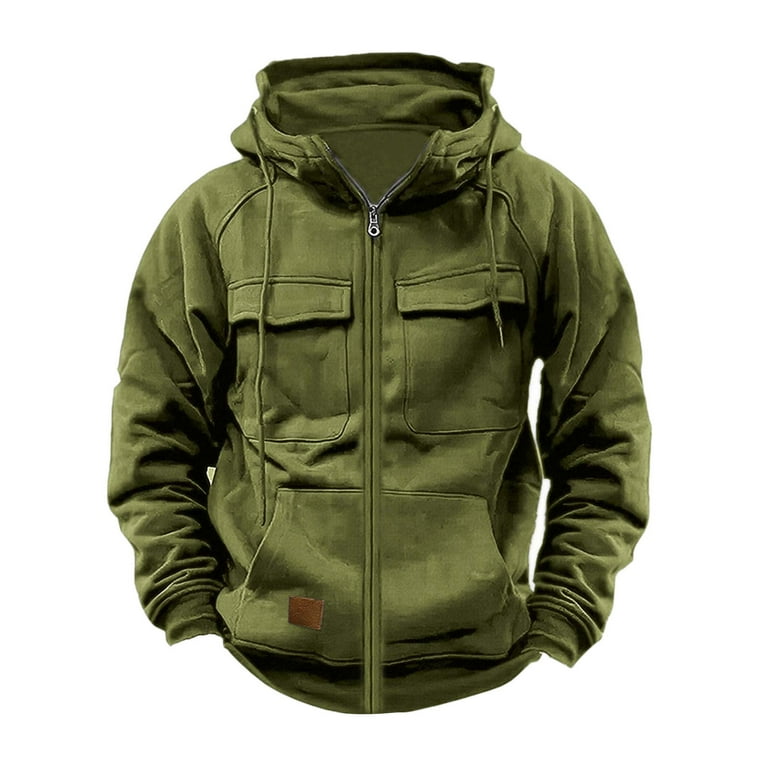 Casual Solid Draw String Zipper Hooded Collar Plus Size Overcoat Casual Solid Draw String Zipper Hooded Collar Plus Size Overcoat