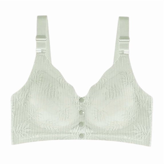 ylioge L-5X Plus Size Bras for Women Front Closure Wireless Push Up Bralettes Womens Solid Color Breathable Full-Coverage Everyday Underwear Bra