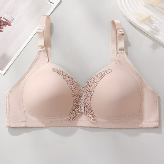 ylioge L-5X Plus Size Bras for Women No Show Push Up Bralettes No Underwire Solid Color Breathable Full-Coverage Support Underwear Bra