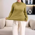 thumbnail image 1 of ylioge L-5X Plus Size Tops for Women Long Sleeve Mock Neck Modal-Shirts Womens Casual Solid Color Stretchy Slim Pullover Basic Underwear Top, 1 of 7