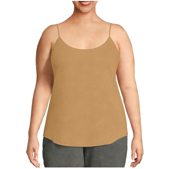 ylioge L-5X Plus Size Womens Tank Tops Spaghetti Strap Crewneck Camisoles Ladies Lightweight Solid Color Pullover Basic Loungewear Workout Vests Top