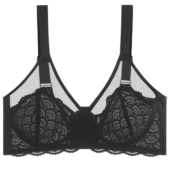 ylioge Lace Bras for Women Plus Size M-4X Lightly Push Up Bralettes with Underwire Womens Trendy D-Cup Solid Color Breathable Everyday Underwear Bra