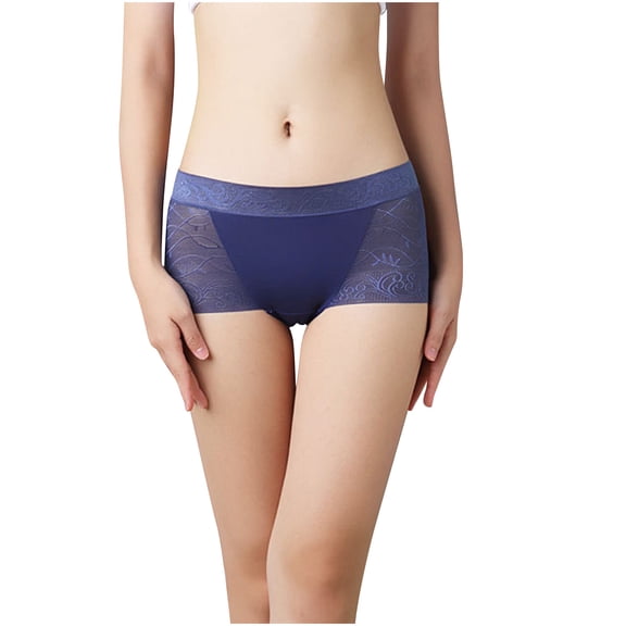 ylioge Lace Panties for Women Plus Size L-4X Low Rise Silk Underwear Boy Shorts Ladies Solid Stretchy Lightweight Full Coverage Boxer Briefs