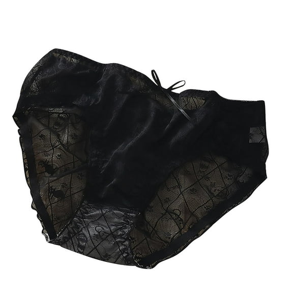 ylioge Lace Underwear for Women Plus Size M-4XL Lightweight Mid Waisted Panties Ladies Trendy Solid High-Cut Breathable Briefs