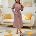 thumbnail image 1 of ylioge Long Sleeve Robes for Women with Pockets and Belt Long Length Bathrobes Ladies Casual Solid Open Front Sleepwear Homewear Bath Robe Pajamas, 1 of 8