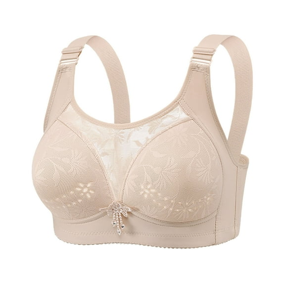 ylioge M-4X Mens Plus Size Bras 2025 No Underwire Push Up Bralettes Casual Solid Full-Coverage No Show Large Bust Underwear Bra