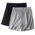 thumbnail image 1 of ylioge M-4X Plus Size 2 Pack Womens Pajama Shorts Casual Lightweight Wide Leg Elastic Waist Solid Color Loose Soft-Modal Loungewear Workout Short, 1 of 2