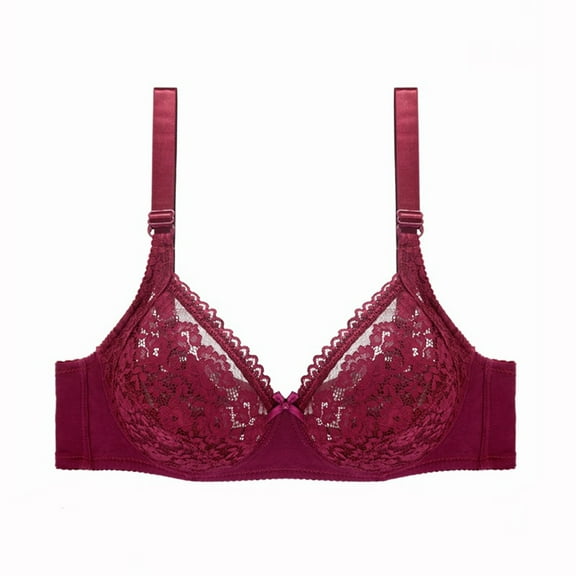 ylioge M-4X Plus Size Lace Bras for Women with Underwire Push Up Bralettes Ladies Trendy Lightweight Solid Breathable Support Lifting Underwear Bra