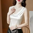 thumbnail image 1 of ylioge M-4X Plus Size Satin Tank Tops for Women Lace Splice V Neck Sleeveless Shirts Womens Trendy Solid Color Pullover Slim Business Work Camisoles, 1 of 5